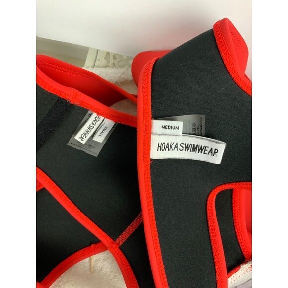HOKA Bikini thong back top is small bottoms are med. Red - Picture 6 of 6